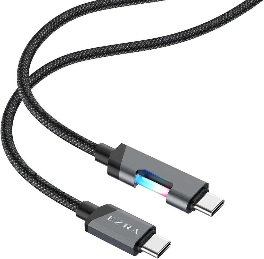 EZRA 60W PD3.0 Fast Charging, Zinc Alloy Nylon Braided USB to Type-C Cable, for iPhone 15/Pro/Plus/Pro Max, (USB C/C, 1m)