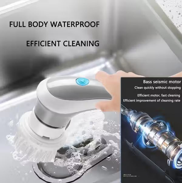 XM280 Rechargeable Handheld Electric Cleaning Brush With 3 Cleaning Heads