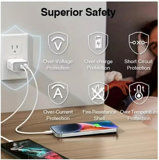 EZRA PD 20W Fast charging and data transfer Cable - Durable & High-Speed Charging Solution, Portable Electronics White (1 meter)