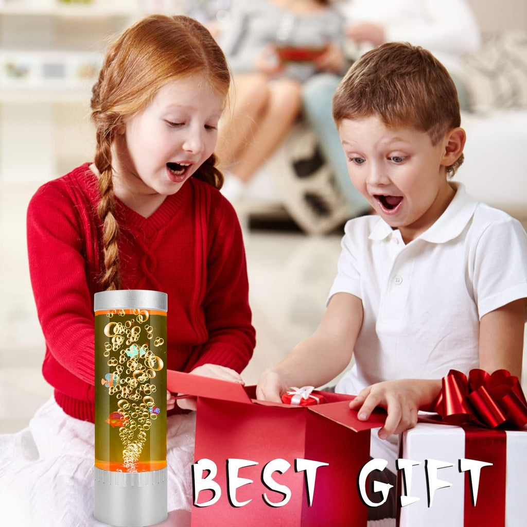 Bubble Fish Lamp, Sensory Bubble Tube Lamp, Artificial Fish Tank with Moving Fish, to Light Up Your Life Like a Lamp, Fish Tank Light and Aquarium.