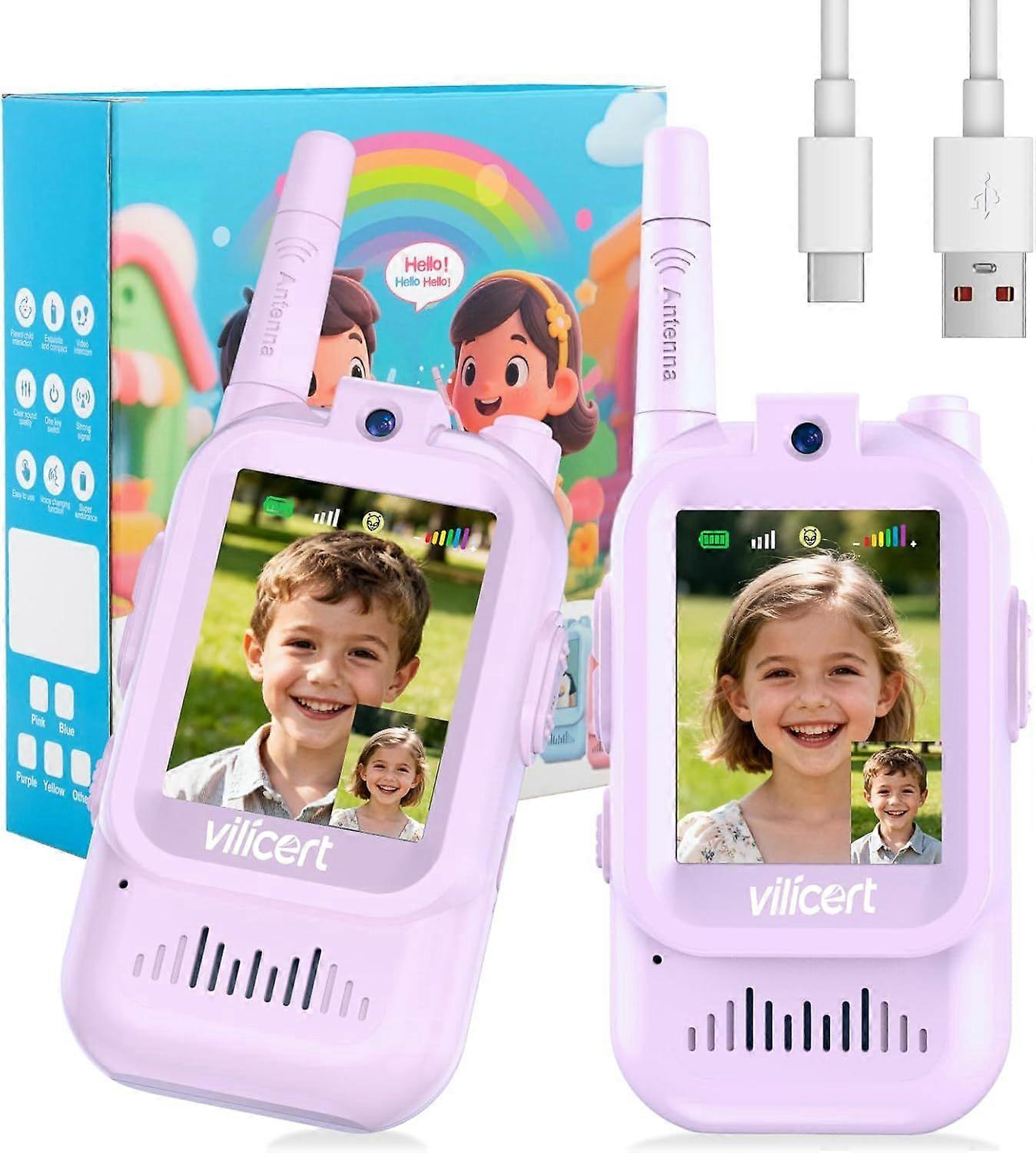 Kids Video Walkie Talkies for Girls Ages 3-12,