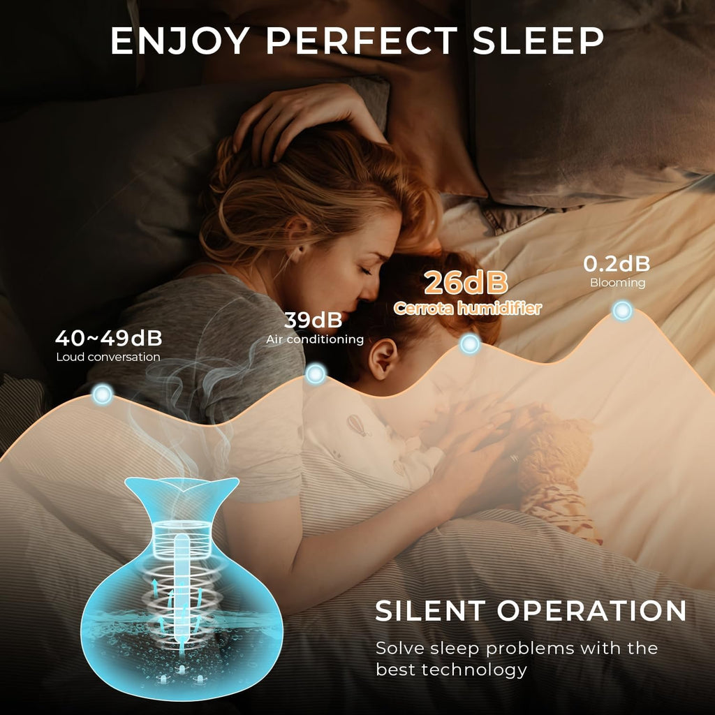 Portable Mini Humidifier, 300ml Wood Grain Vase Small Humidifiers, Quiet Cool Mist Plant Humidification for Bedroom Car, USB Personal Desktop Diffuser for...