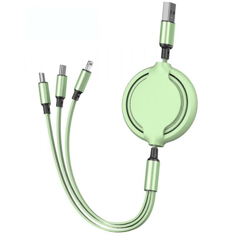 3 In 1 USB Cable Retractable Data Cord Compatible With Iphone Samsung