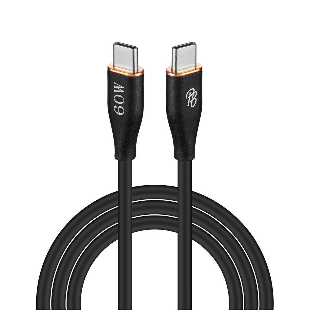 2m 60W Type-C to Type-C Charging Cable - Black