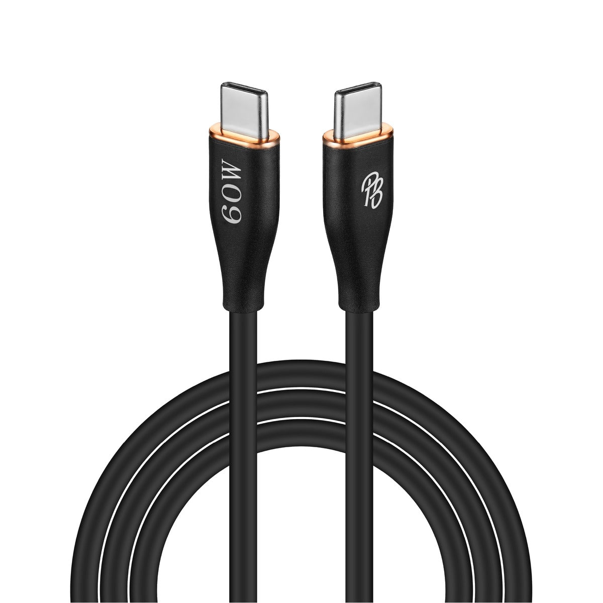 2m 60W Type-C to Type-C Charging Cable - Black