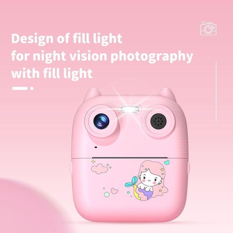 Instant Print Camera for Kids, HD Dual-Lens Selfie Digital Camera with 3 Rolls Print Paper & 32GB Card, Portable Holiday Birthday Gifts Toy for...