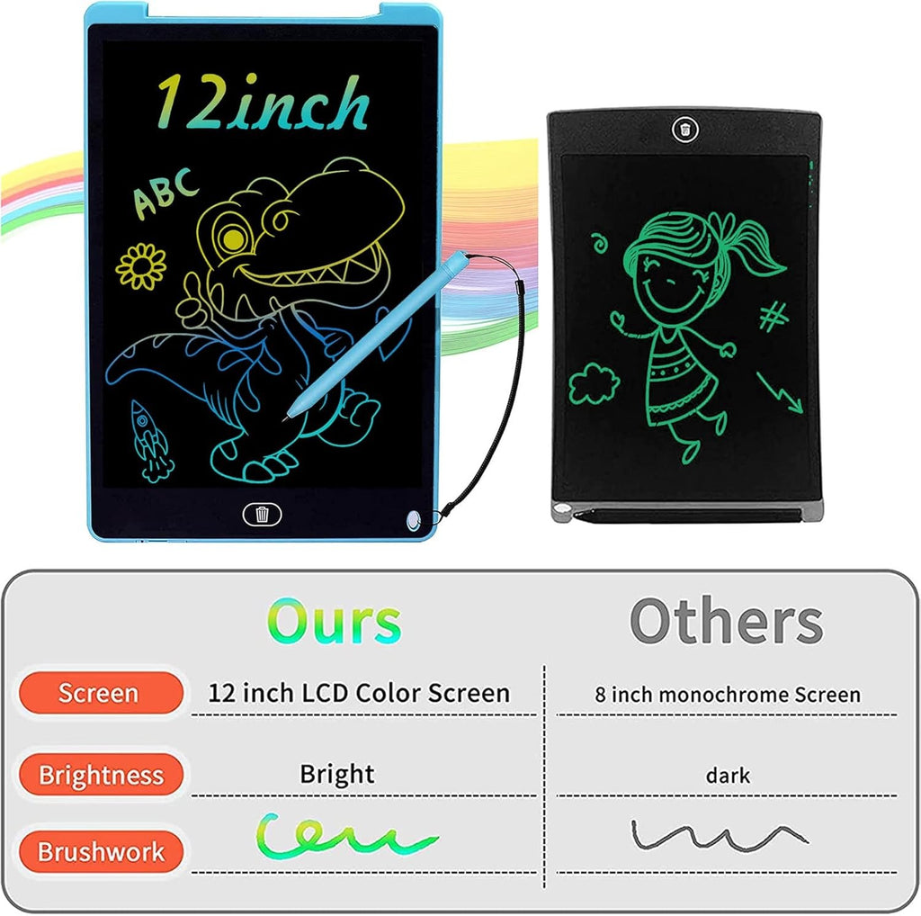 Drawing Pad for Kids Toys Age 3+, Colourful LCD Writing Tablet for Kids, 12-inch Drawing Tablet with Lock Key, Christmas Birthday Gifts.