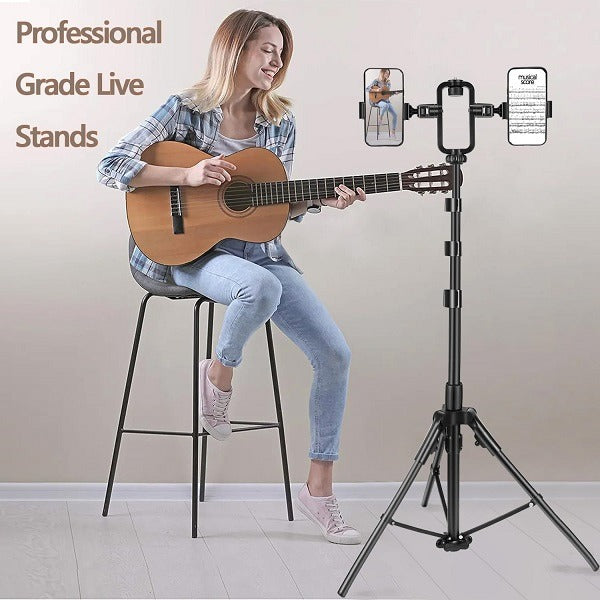 PM-201 1.9M Tripod Stand With 2 in 1 Phone Holder.