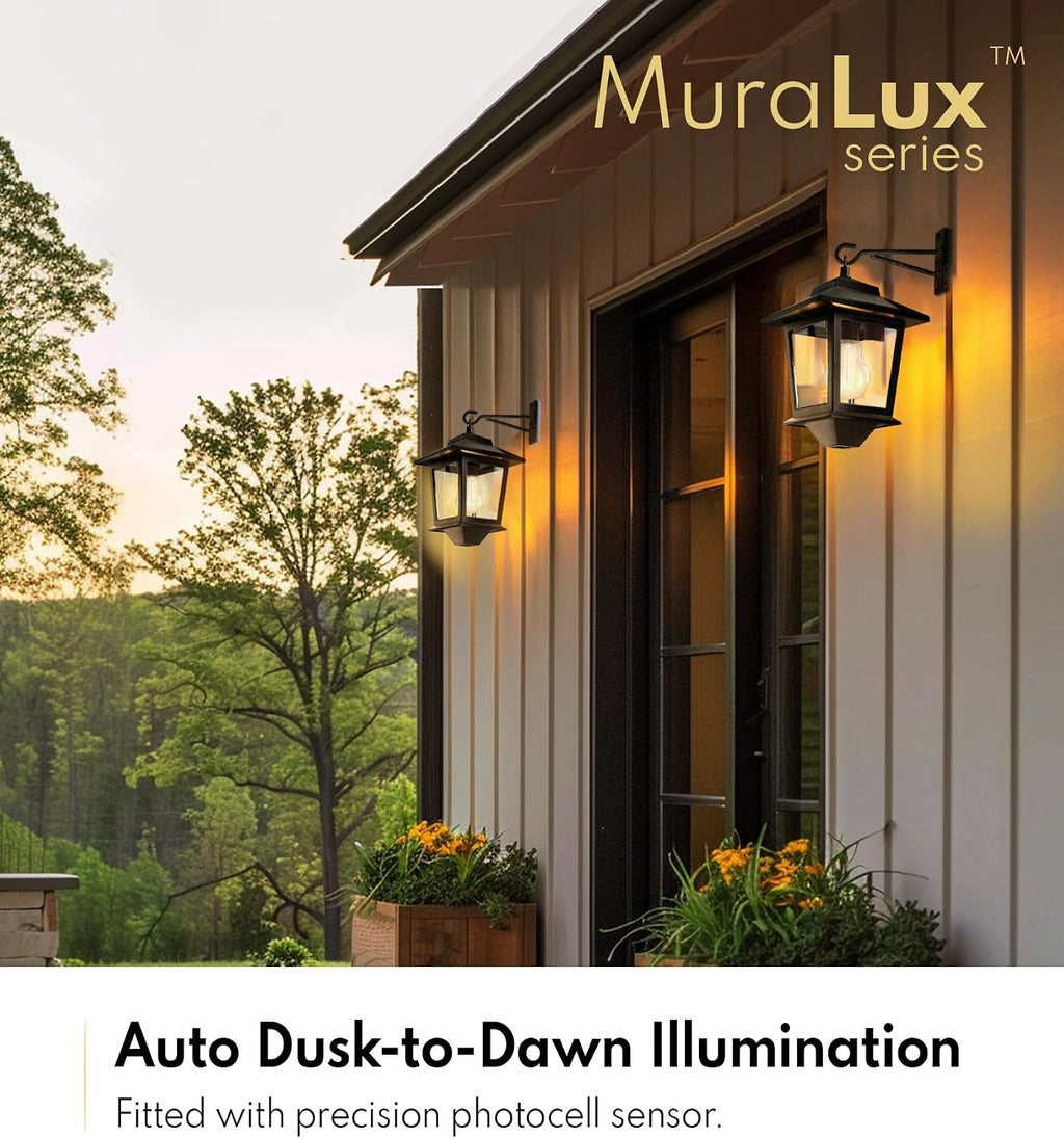 Solar Wall Lanterns with Replaceable Bulb,Outdoor Hanging Solar Lights