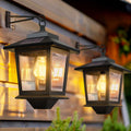 Solar Wall Lanterns with Replaceable Bulb,Outdoor Hanging Solar Lights