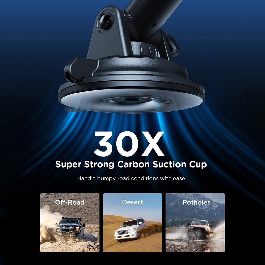 Car Phone Holder Mount with Strong Suction for Dashboard and Windshield. Versatile Cell Phone Car Mount for all Devices. Cell Phone Holder Car...