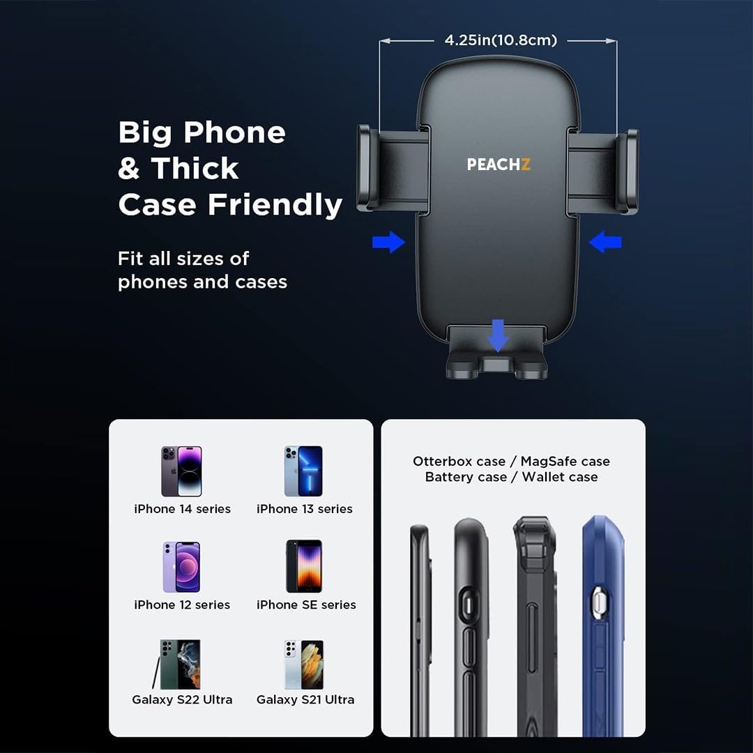 Car Phone Holder Mount with Strong Suction for Dashboard and Windshield. Versatile Cell Phone Car Mount for all Devices. Cell Phone Holder Car...