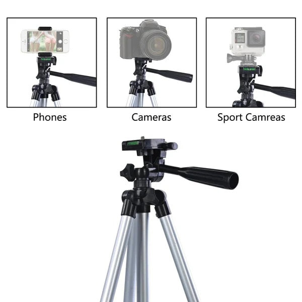 Aerbes AB-ZJ65 102cm Adjustable Tripod Stand with Phone Holder – 360°